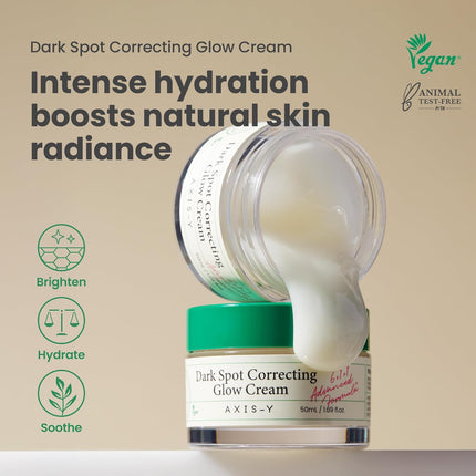 AXIS-Y Dark Spot Correcting Glow Cream 50ml con 2% de alfa-arbutina, 5% niacinamida