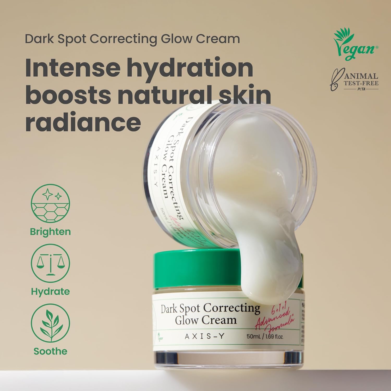 AXIS-Y Dark Spot Correcting Glow Cream 50ml con 2% de alfa-arbutina, 5% niacinamida