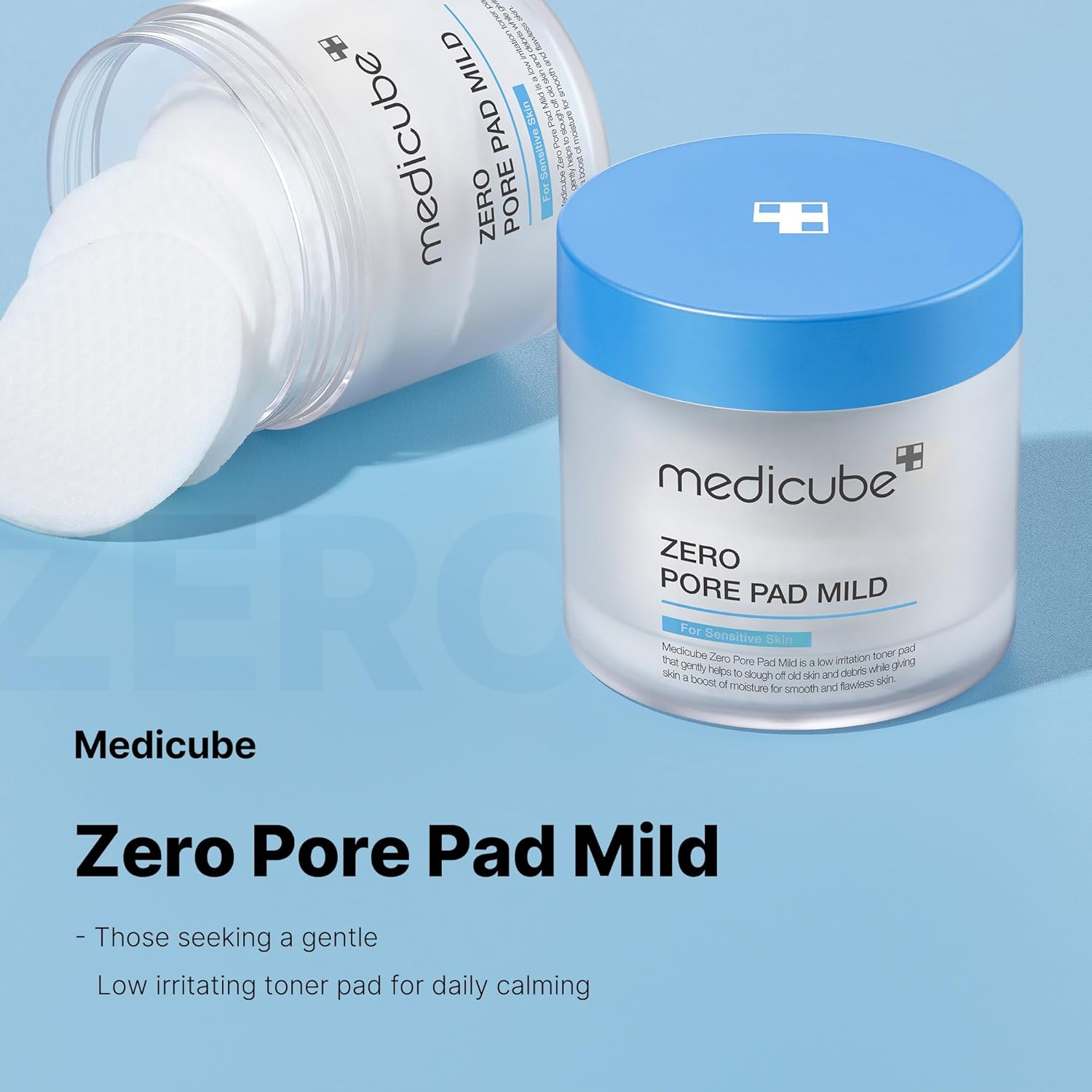 Medicube Zero Pore Pads Mild 2.0 (70 Pads) - Gentle Calming Toner Pads for Exfoliation, Minimizing Pores