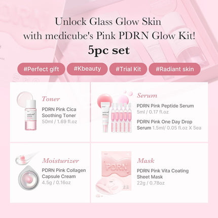 medicube PDRN Mini juego de cuidado de la piel Glass Glow