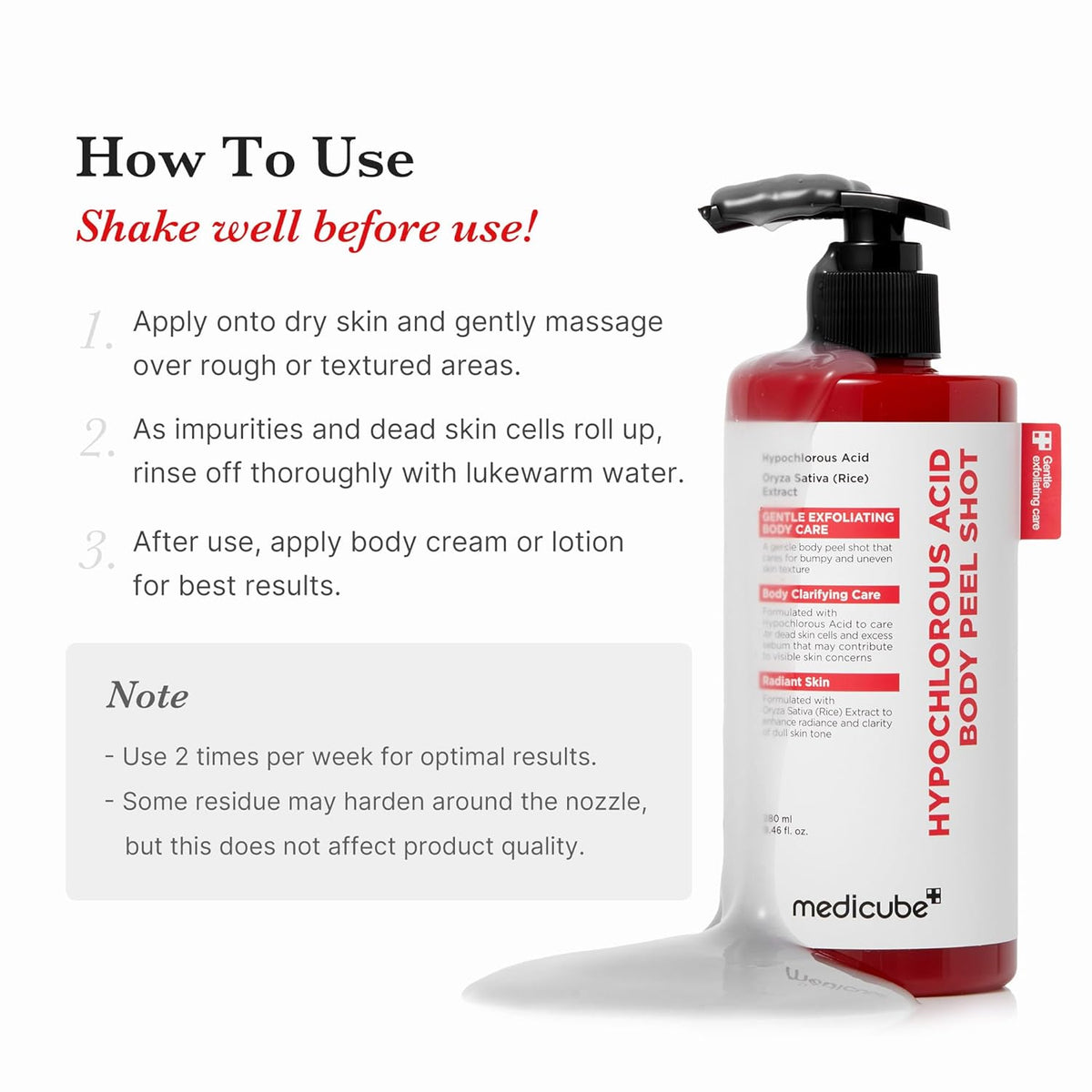 Medicube Body Peel Shot with Hypochlorous Acid – Sérum Exfoliante Corporal