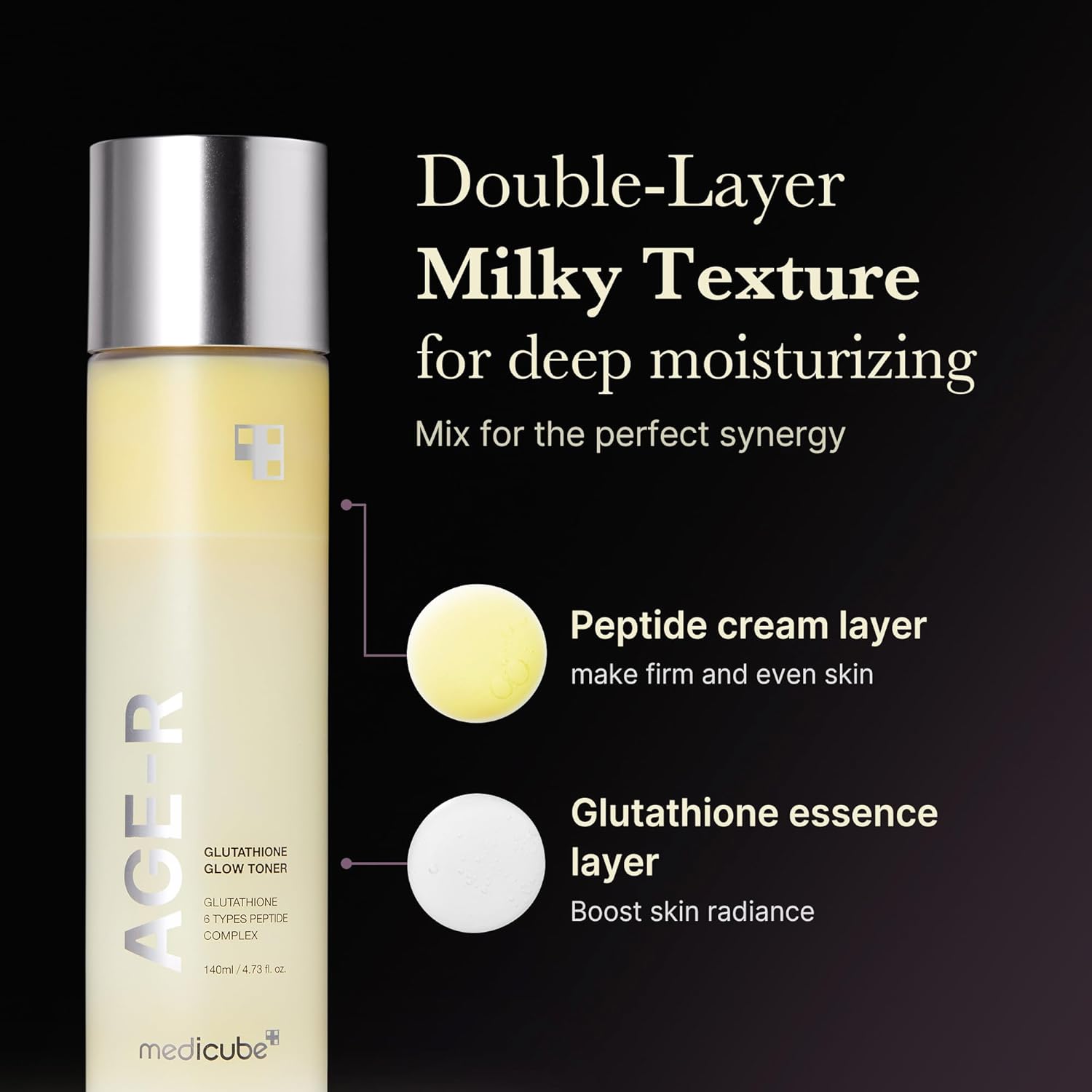 Medicube AGE-R Glutathione Glow Toner – Tónico lechoso para una piel radiante y uniforme