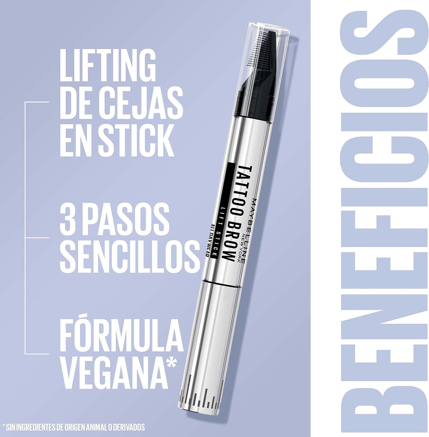 Maybelline Stick de cejas, Efecto laminado, Fórmula en cera, resultado natural, Tattoo Brow Clear (Transparente)