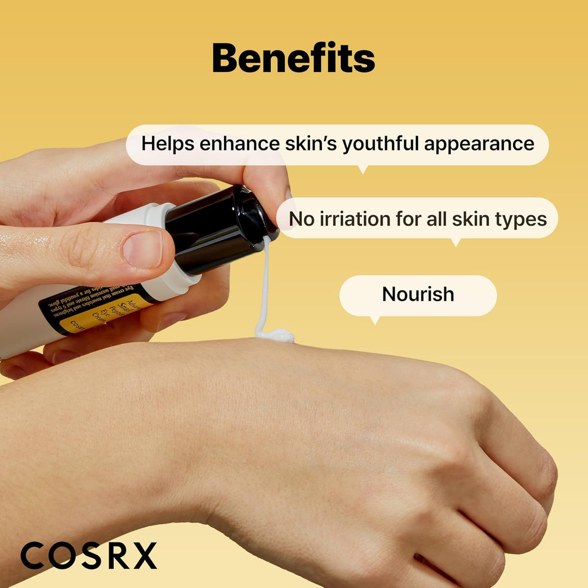 COSRX Snail Mucin Peptide Under Eye Cream 25ml 73.7% de mucina de caracol y niacinamida, crema de ojos antienvejecimiento
