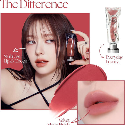MUZIGAE MANSION Objet - Tinte labial líquido, tinte mate terciopelo, lápiz labial impermeable de larga duración