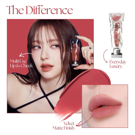 MUZIGAE MANSION Objet - Tinte labial líquido, tinte mate terciopelo, lápiz labial impermeable de larga duración