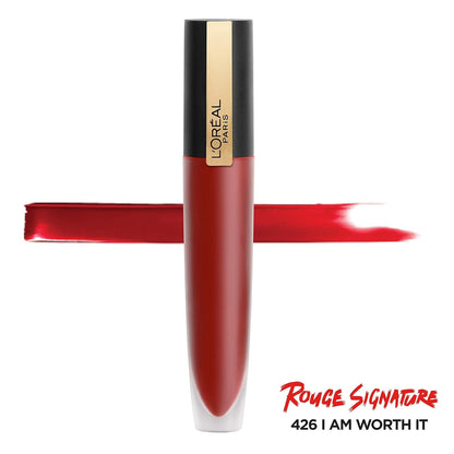 L'Oréal Paris Lipstick Rouge Signature - Pinta labios de larga duración acabado mate