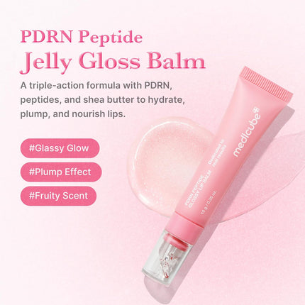 medicube PDRN Peptide Jelly Gloss Balm con péptidos, ácido hialurónico, ceramida y manteca de karité