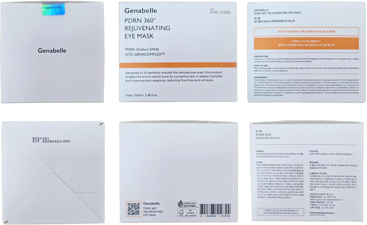Genabelle PDRN 360° Rejuvenating Eye Mask – 70 parches - 100 ml