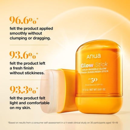 Anua Invisible Glow Sun Stick SPF 50 – Protector Solar en Barra de Acabado Glow 17.5g