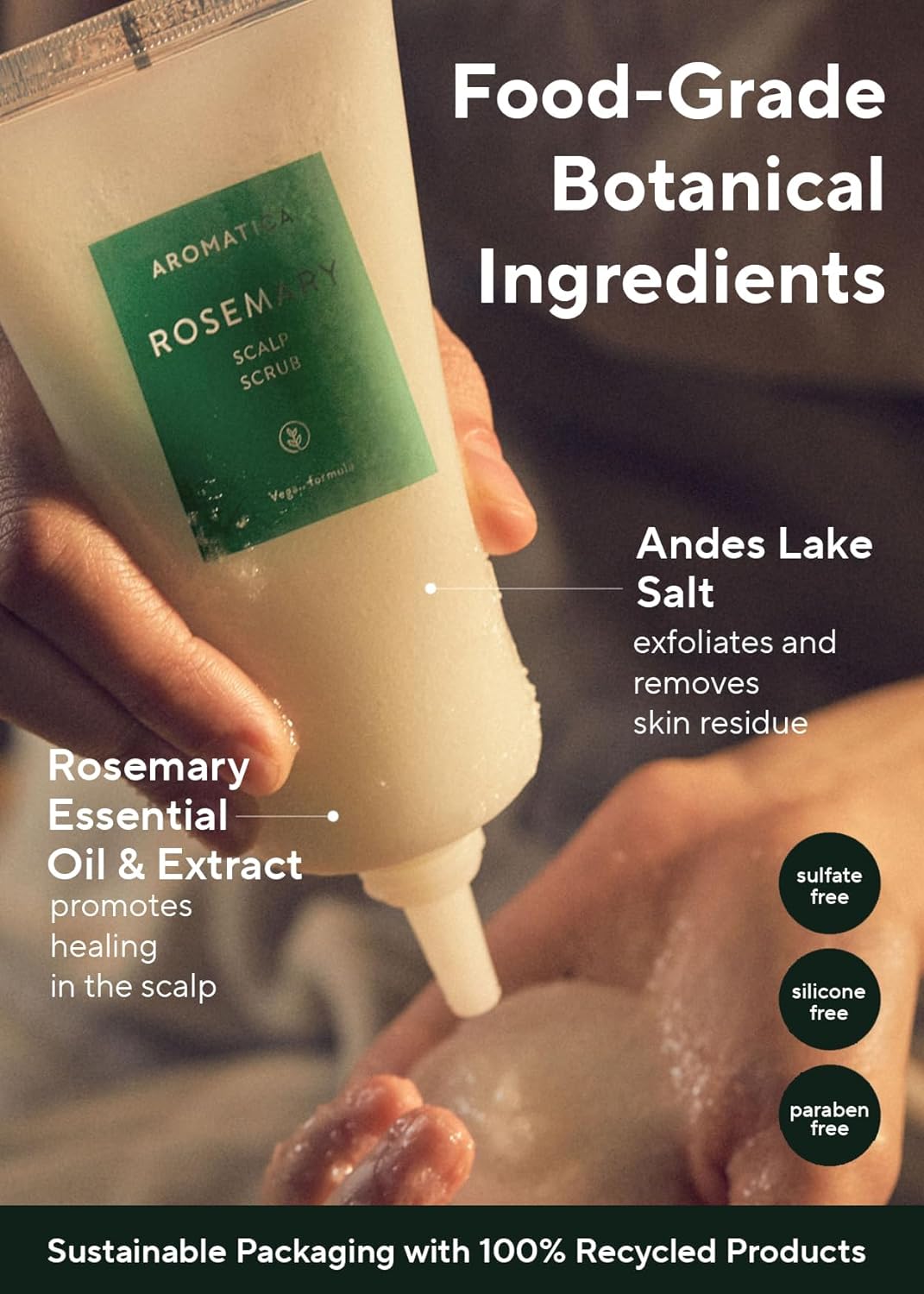 Aromatica Exfoliante de cuero cabelludo de romero 165g