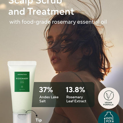 Aromatica Exfoliante de cuero cabelludo de romero 165g