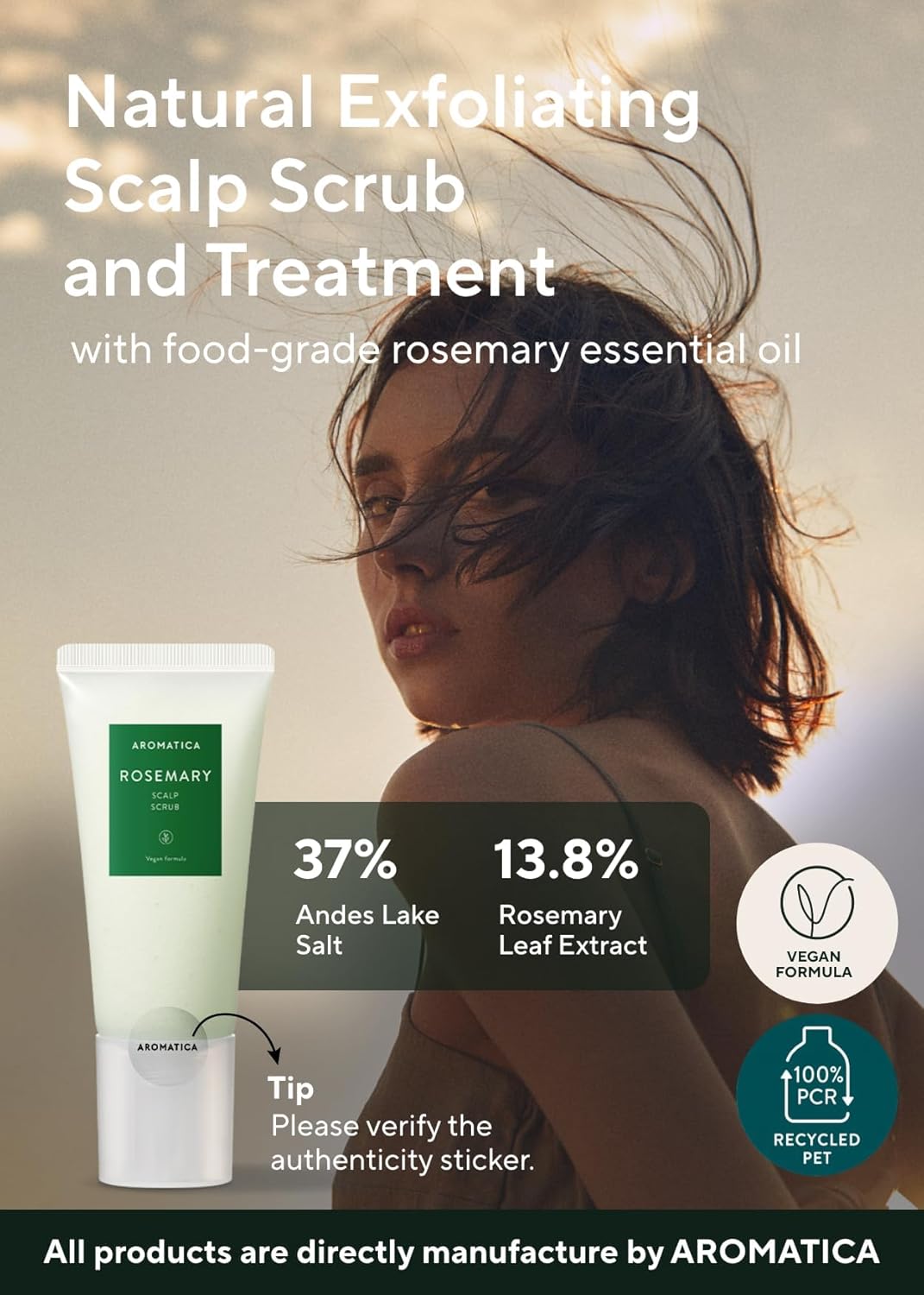 Aromatica Exfoliante de cuero cabelludo de romero 165g
