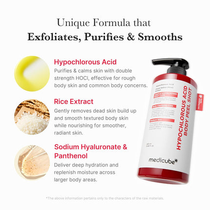 Medicube Body Peel Shot with Hypochlorous Acid – Sérum Exfoliante Corporal 150 ml