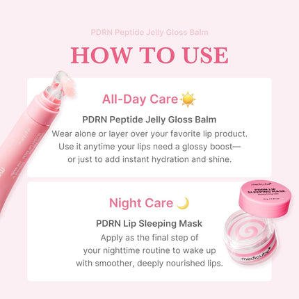 medicube PDRN Peptide Jelly Gloss Balm con péptidos, ácido hialurónico, ceramida y manteca de karité