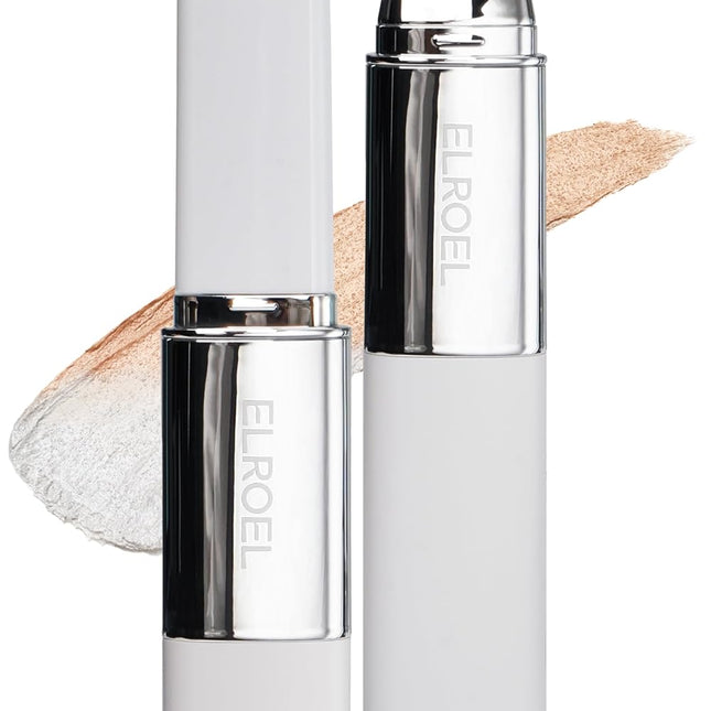 ELROEL BLANC Cover Cream Stick V - Base de maquillaje coreana que cambia de color con brocha desmontable, cobertura de media a completa
