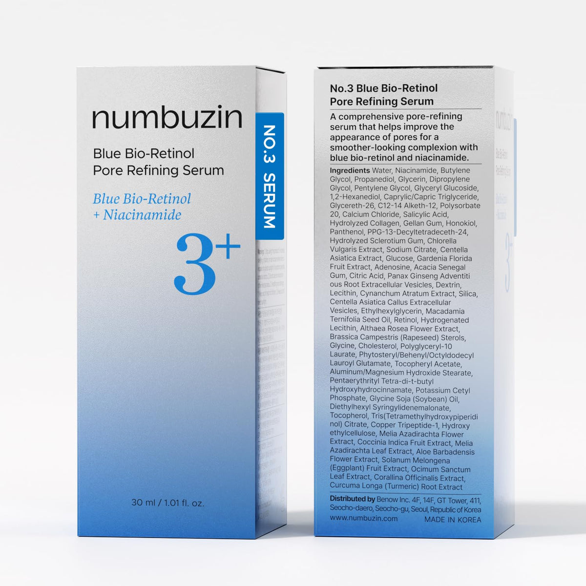 Numbuzin No.3 Blue Bio-Retinol Pore Refining Serum 30ml