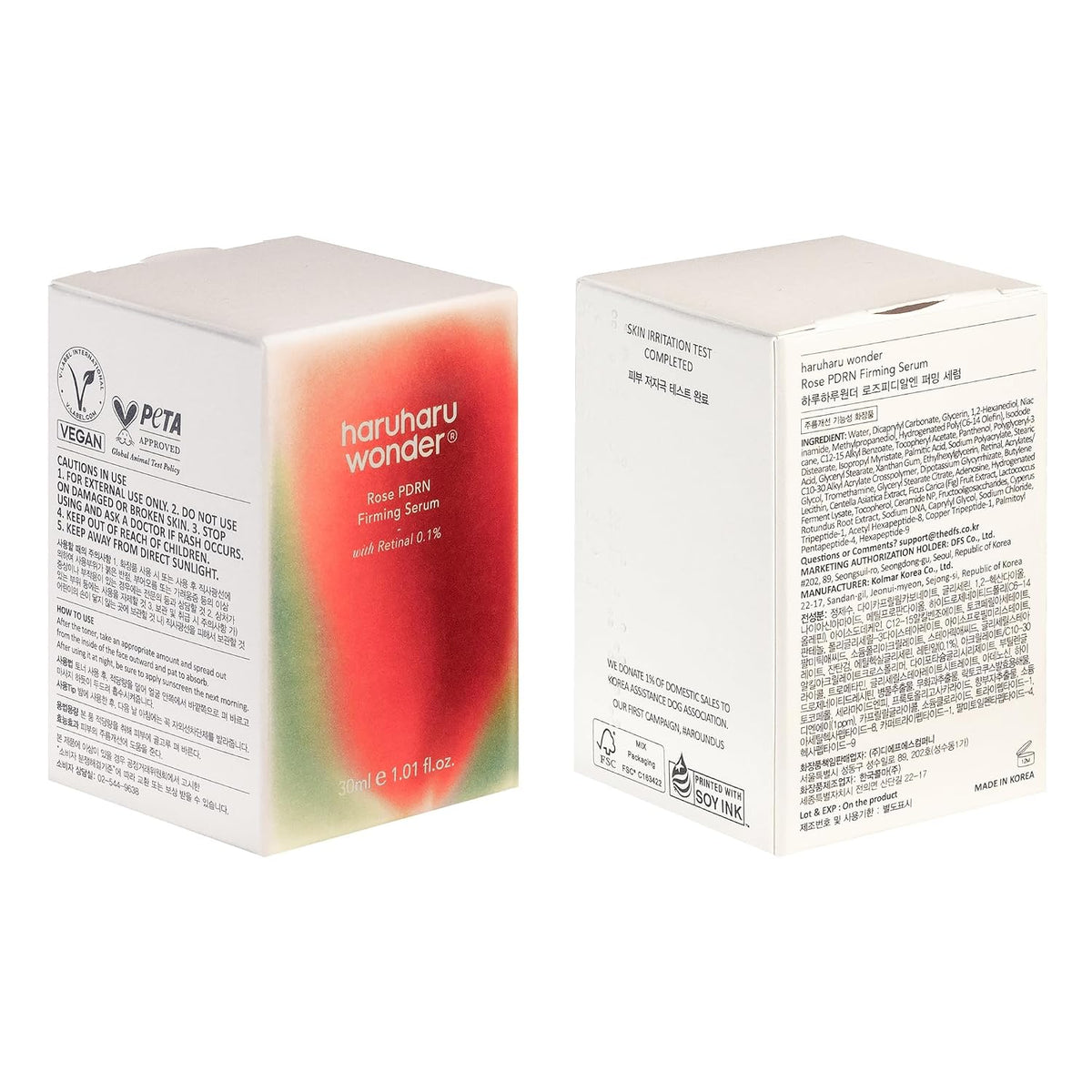 Haruharu Wonder Rose PDRN Firming Serum – Sérum Reafirmante con Retinal 0.1% 30 ml