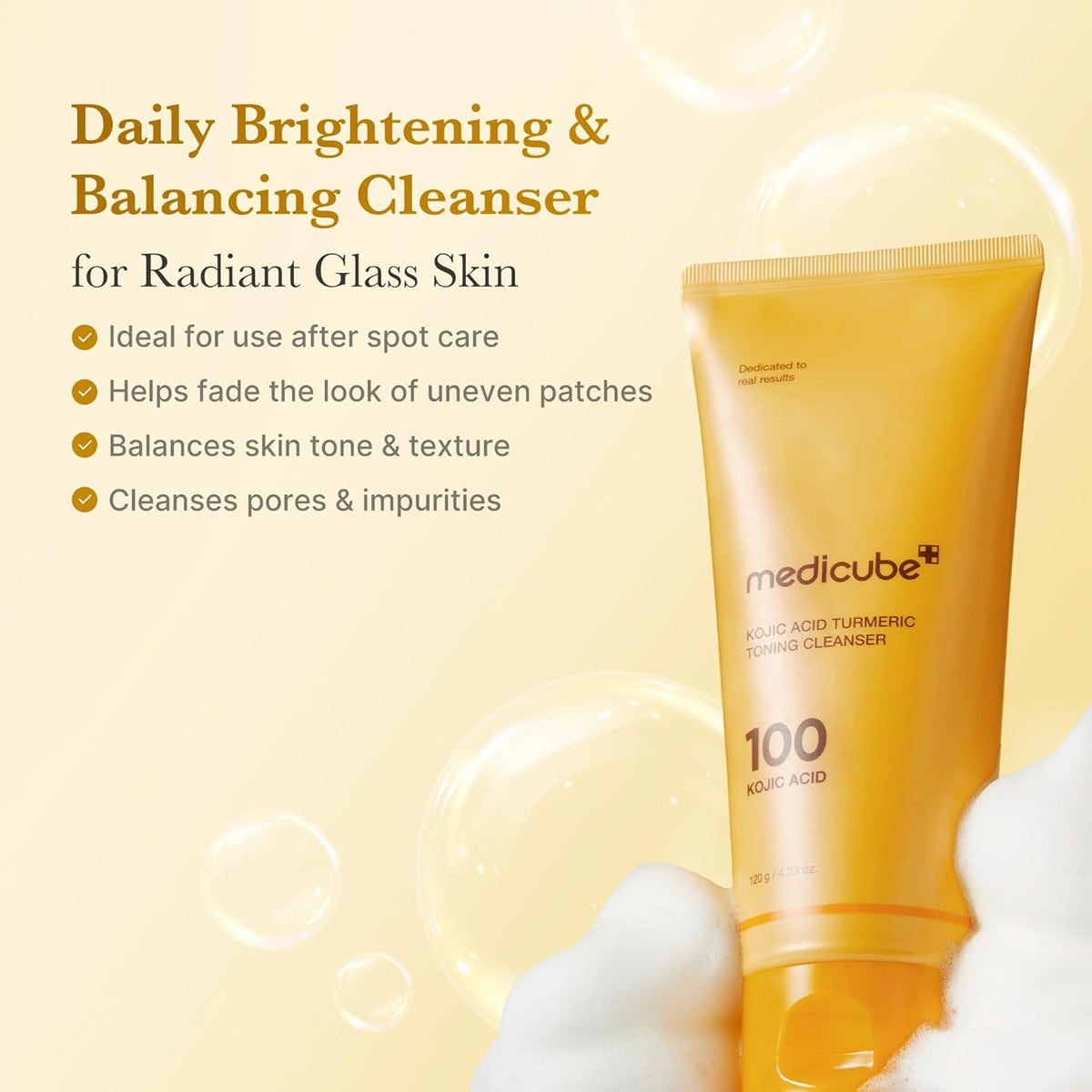 Medicube Kojic Acid Tumeric Toning Cleanser 120g