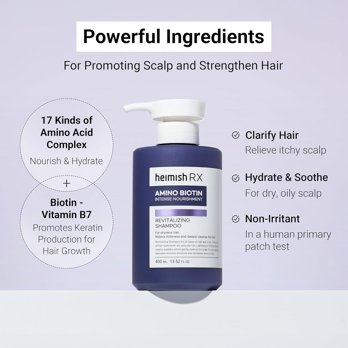 Heimish RX Amino Biotin Shampoo Revitalizante 400ml