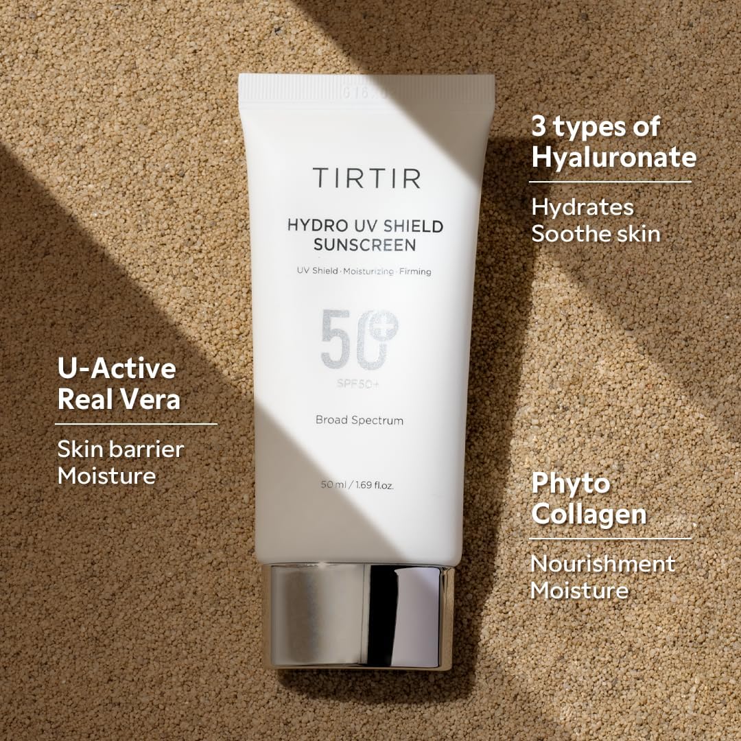 TIRTIR Hydro UV Shield Sunscreen SPF 50+ UVA/UVB Protection, Lightweight, No White Cast