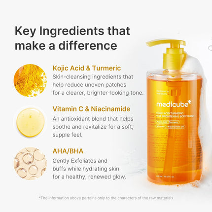 medicube Kojic Acid Turmeric Brightening Body Wash Gentle Shower Gel  400ml