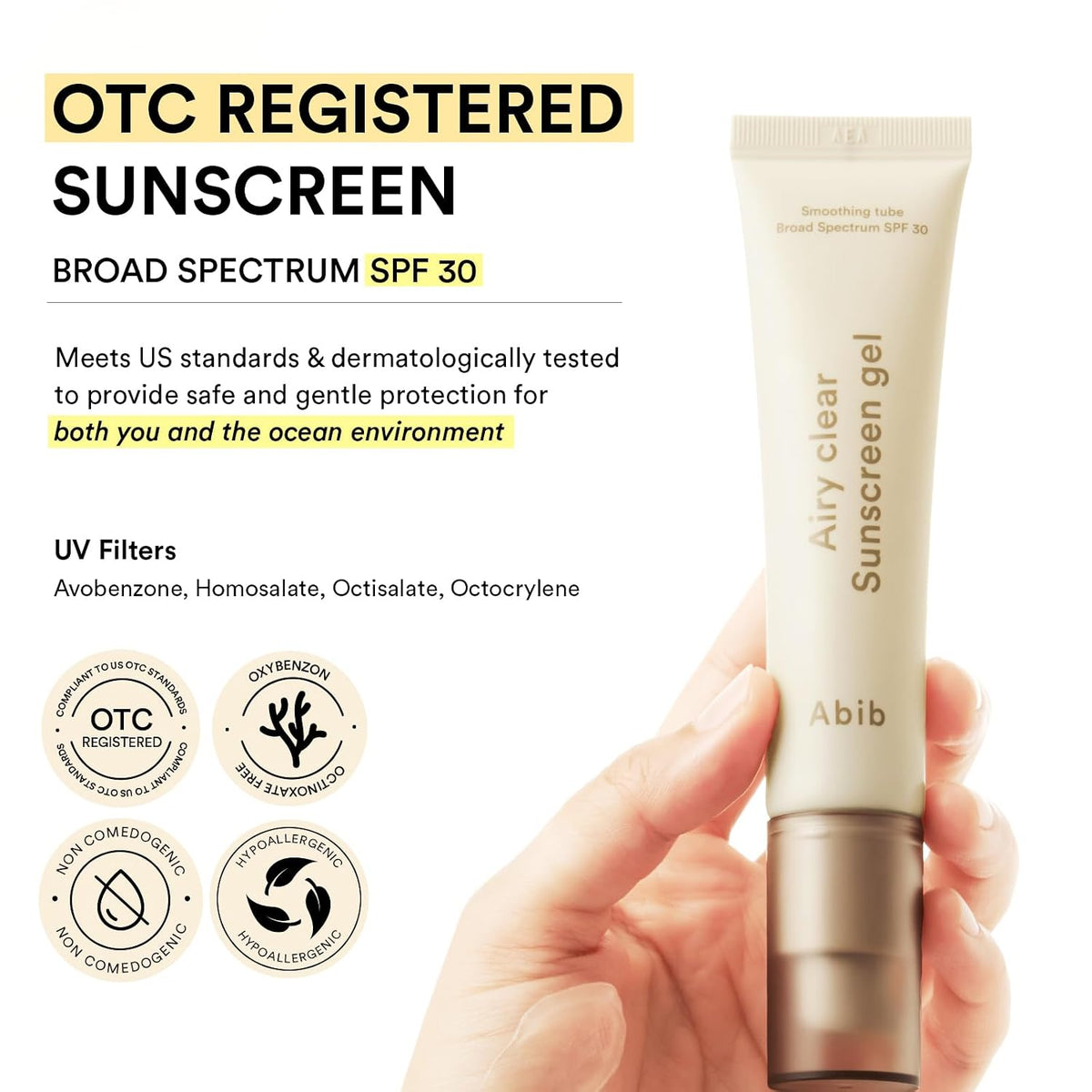 Abib Airy Clear Sunscreen Gel Smoothing Tube SPF 30 – 30 ml