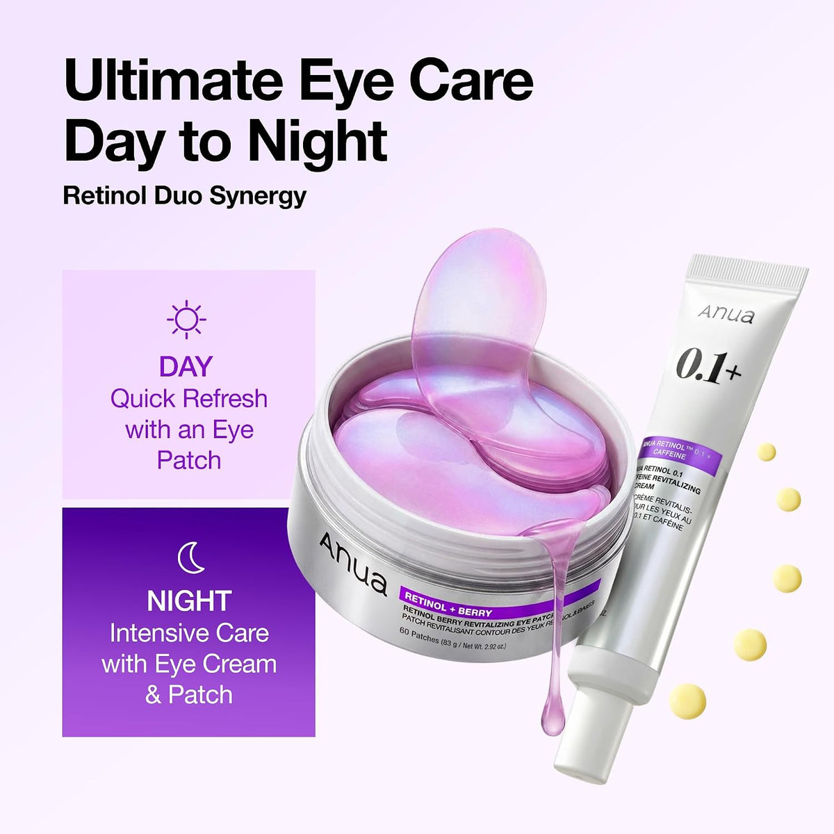 ANUA Retinol Berry Eye Patches – 60 unidades