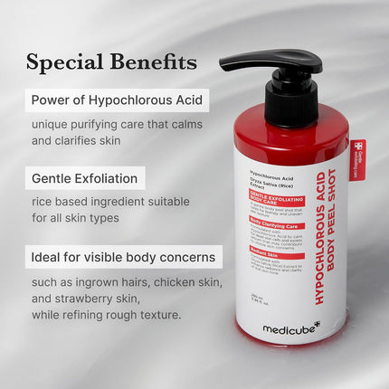 Medicube Body Peel Shot with Hypochlorous Acid – Sérum Exfoliante Corporal 150 ml