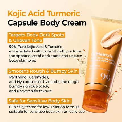Dr. Melaxin Kojic Acid & Turmeric Brightening Body Cream Crema Corporal 200g