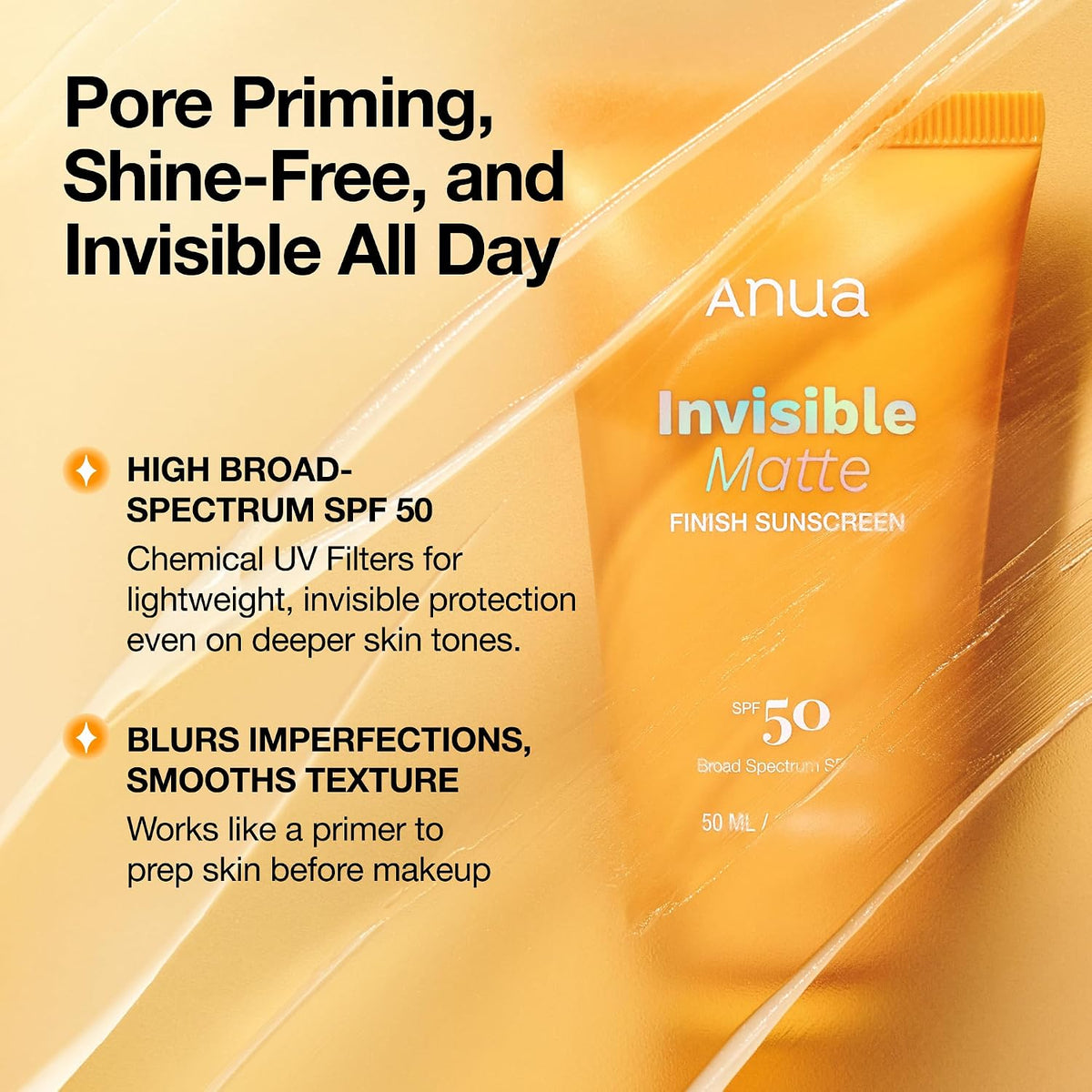 Anua MineAnua Invisible Matte Finish Sunscreen SPF 50 – Protector Solar Facial de Acabado Mate 50ml