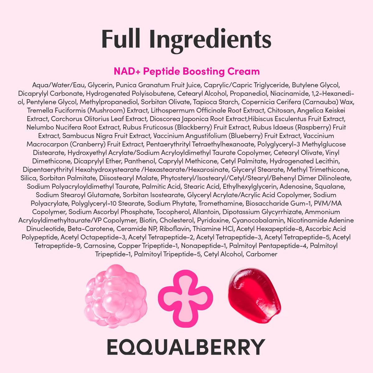 Eqqualberry NAD+ Peptide Cream – Crema Reafirmante e Hidratante 50ml