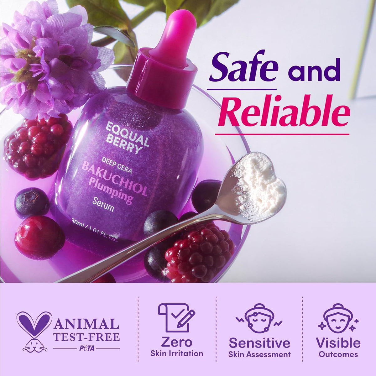 Eqqual Berry Bakuchiol Plumping Serum Minimizador de poros y arrugas 30ml