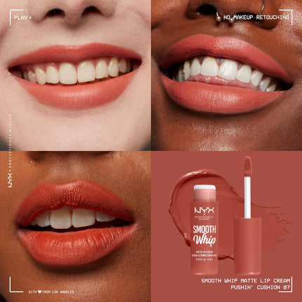 NYX Smooth Whip - Crema de labios mate, larga duración, hidratante, lápiz labial líquido