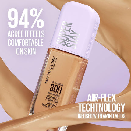 Maybelline BaseSuper Stay Up to 30HR Wear Lumi-Matte de larga duración