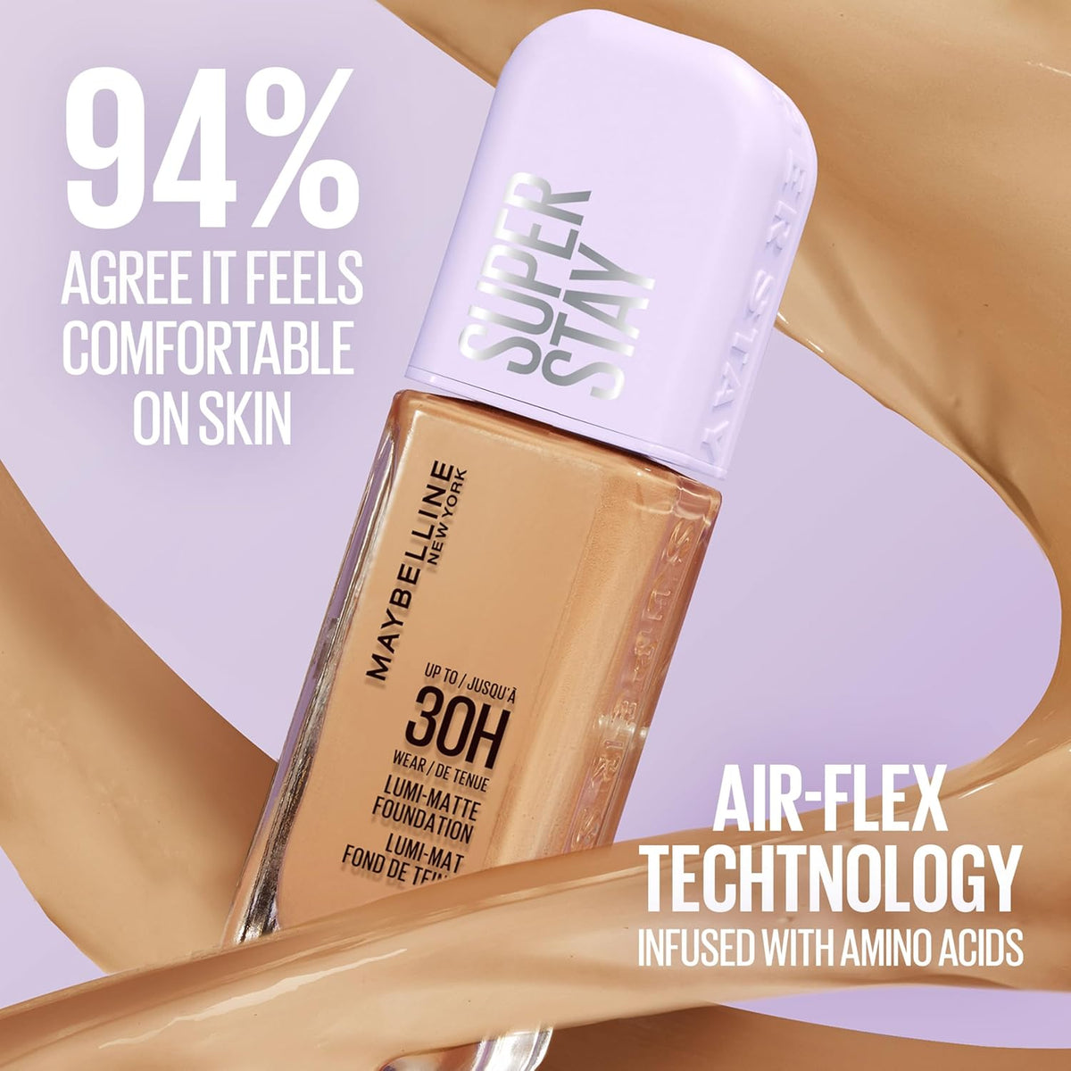 Maybelline BaseSuper Stay Up to 30HR Wear Lumi-Matte de larga duración