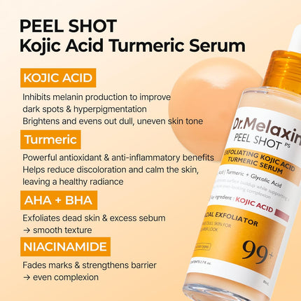 Dr.Melaxin Peel Shot Exfoliating Kojic Acid Turmeric Serum 80ml
