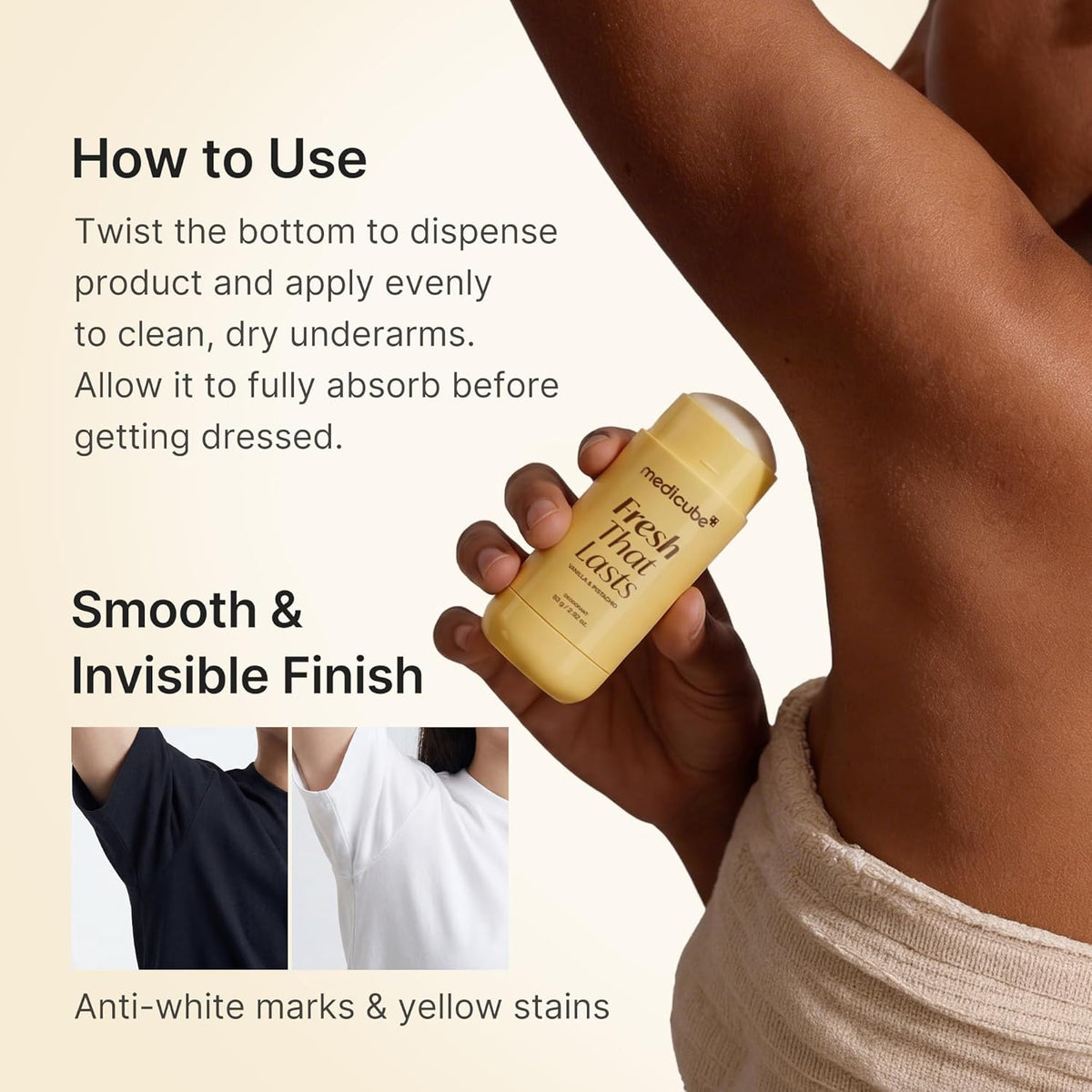 Medicube Kojic Acid & Turmeric Aluminum-Free Deodorant – Vanilla & Pistachio 82.8 g