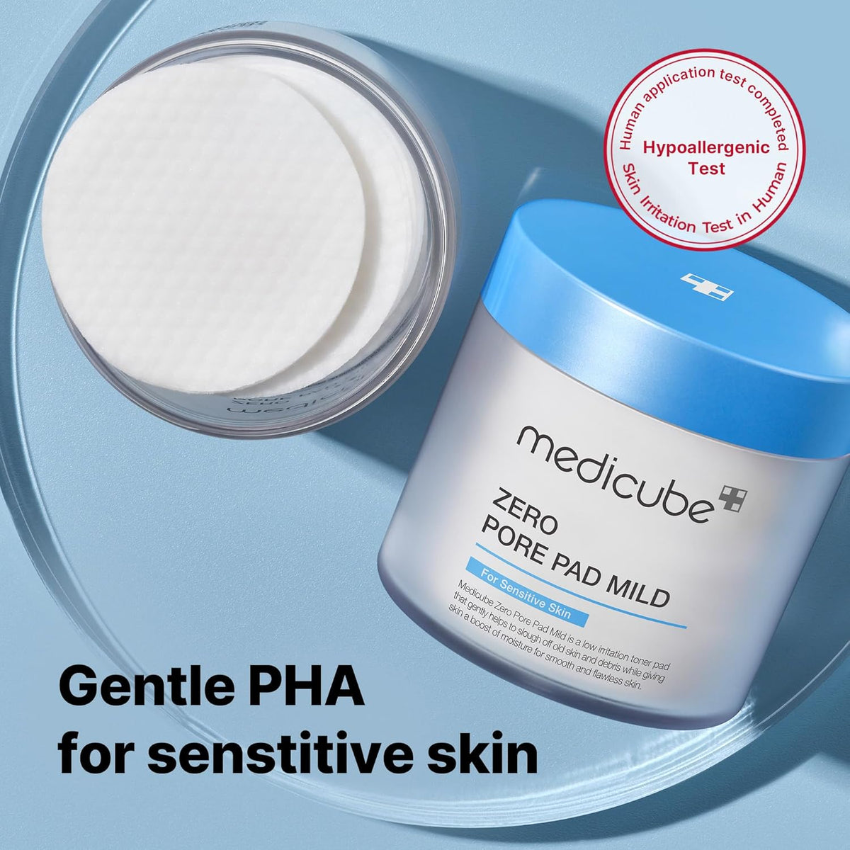 Medicube Zero Pore Pads Mild 2.0 (70 Pads) - Gentle Calming Toner Pads for Exfoliation, Minimizing Pores