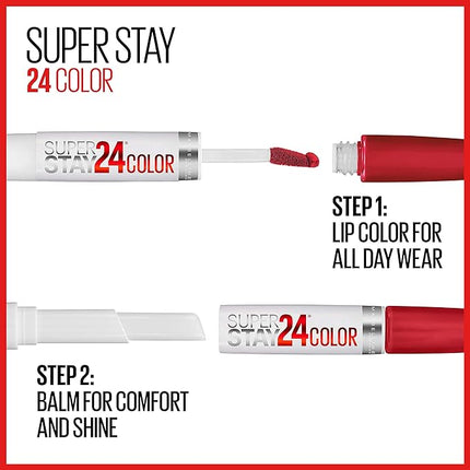 Maybelline SuperStay 24 - Pintalabios líquido de larga duración y bálsamo de labios.