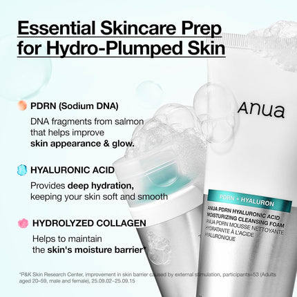 Anua PDRN Hyaluronic Acid Moisturizing Cleansing Foam – Espuma Limpiadora Hidratante 150ml