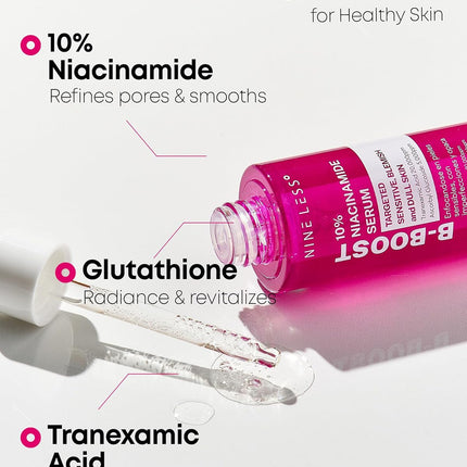 Nineless B-Boost Suero de Niacinamida 10% con Ácido tranexámico y glutatión 30ml