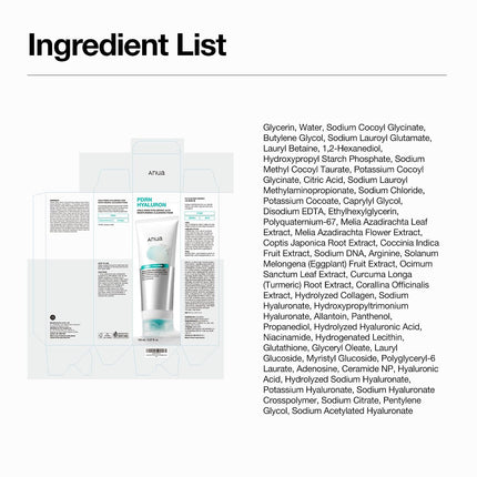 Anua PDRN Hyaluronic Acid Moisturizing Cleansing Foam – Espuma Limpiadora Hidratante 150ml