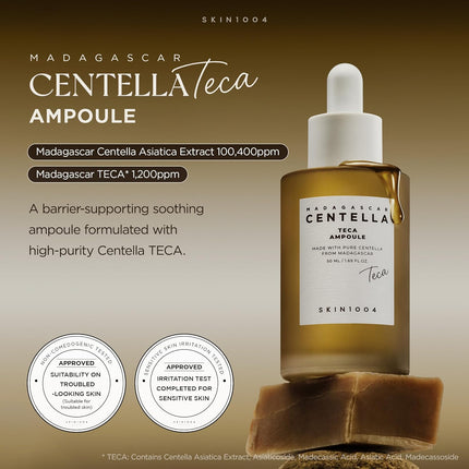 SKIN1004 Madagascar Centella TECA Ampolla, suero facial coreano para equilibrio de aceite y soporte de barrera TECA y PDRN 50ml