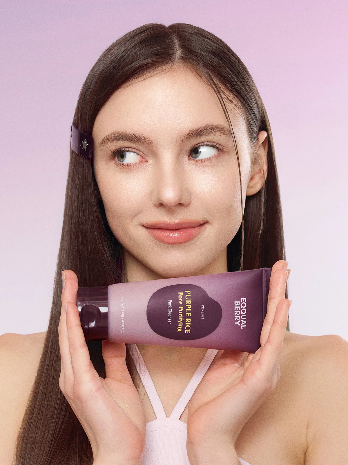 Eqqualberry Purple Rice Pore Purifying Pack Cleanser- Mascarilla de arcilla de doble uso y limpiador de espuma 130g