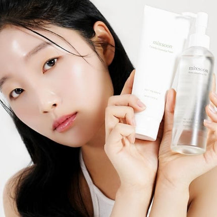 mixsoon Double Cleansing Set 2-Step Routine, Cica Foam & Bean Cleansing Oil Face Wash Set Gentle Deep Clean and Hydrating Care 150ml + 195ml