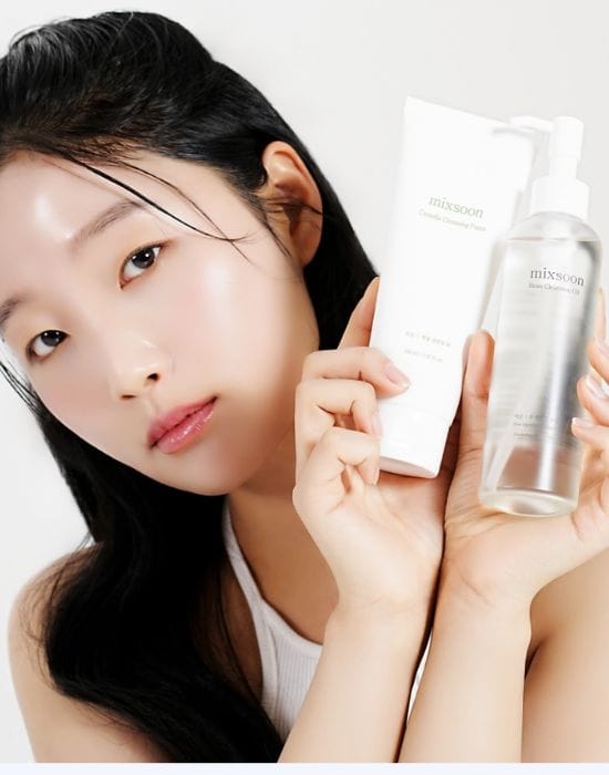 mixsoon Double Cleansing Set 2-Step Routine, Cica Foam & Bean Cleansing Oil Face Wash Set Gentle Deep Clean and Hydrating Care 150ml + 195ml