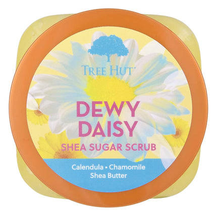 Tree Hut Dewy Daisy - Exfoliante de azúcar de karité, exfoliante corporal hidratante e hidratante con manteca de karité