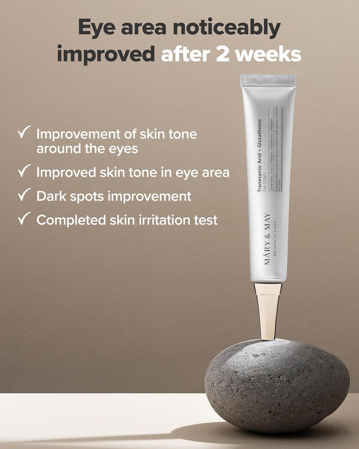 Mary&May Crema de ojos con ácido tranexámico + glutatión 30g