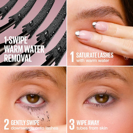 Maybelline Lash Sensational Sky Tubes Tubing Mascara, Extension-Like Lengthening Mascara, 24HR Eye Makeup with Shea Butter & Castor Oil, Very Black